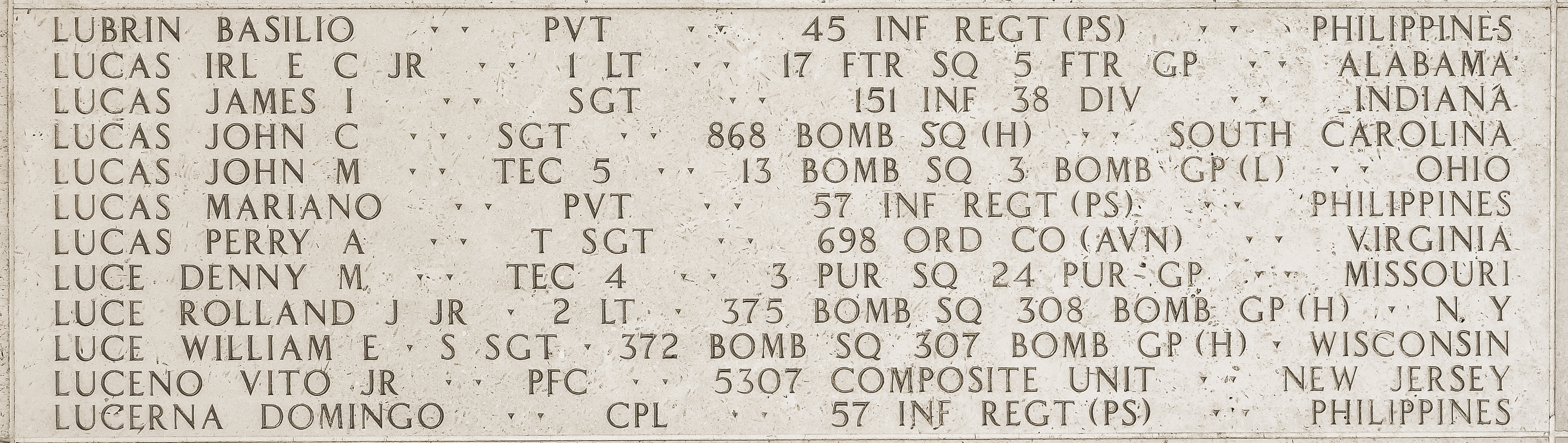 Perry A. Lucas, Technical Sergeant